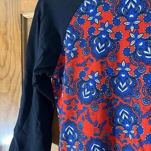 LuLaRoe Randy Shirt Baseball T 3/4 Sleeve Paisley Floral Raglan Crew XXS NWT